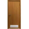 Пластиковая гладкая дверь миланский орех Aquadoor с вентиляционной решеткой