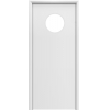 Маятниковая гладкая композитная белая дверь Aquadoor с иллюминатором
